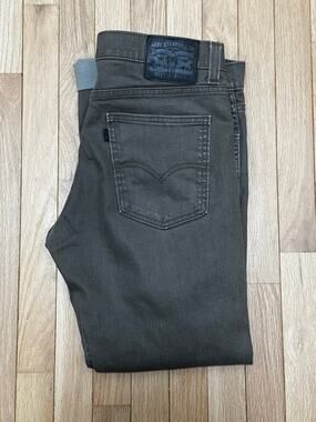 Levi’s 511 Jeans Men’s 34x32 Gray Slim Fit Faded Olive-Gray Denim Jeans